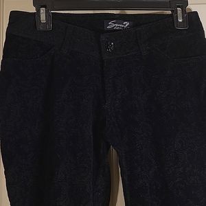 Seven 7 velvet printed pants, black, soft.